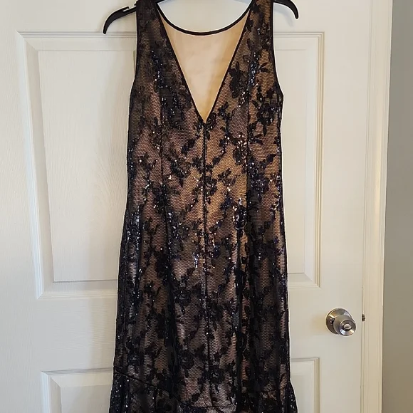 Eliza J Black and Tan Sleeveless Maxi Gown for Weddings - Picture 3 of 5